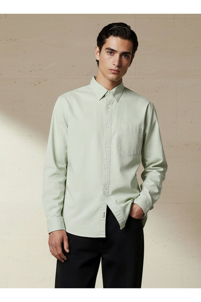 Lee Cooper Men Regular Fit Collared Long Sleeve Shirt