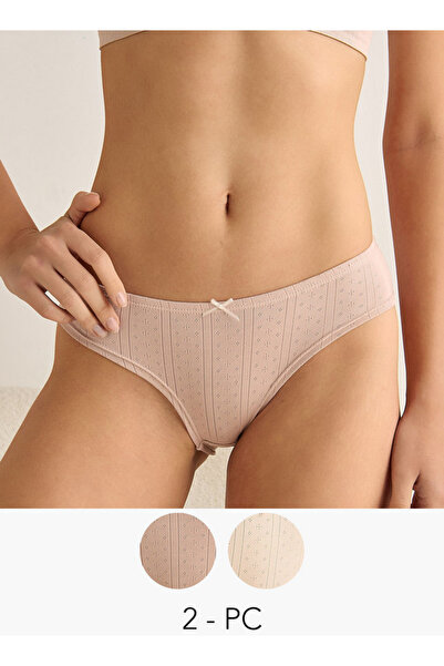 FAV Set of 2 - High Leg Briefs with Bow Accent
