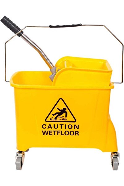 moral دلو ممسحة سعة 20 لترًا مزود بعصارة وعجلات - دلو تنظيف شديد التحمل بمقبض...