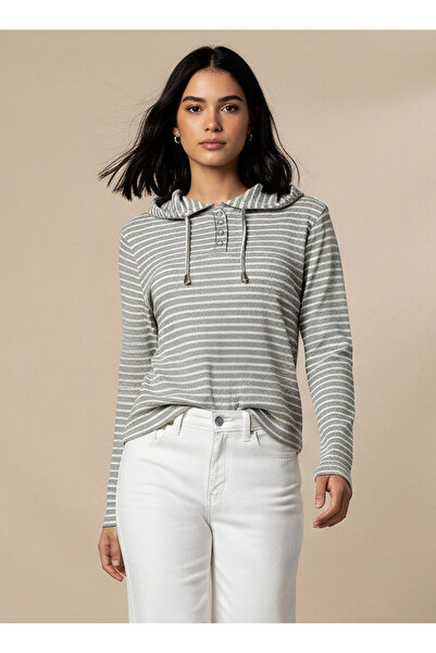 FAV Women Regular Fit Striped Hoodie