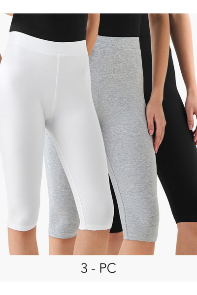 FAV Pack of 3 Elasticated Knee Length Leggings
