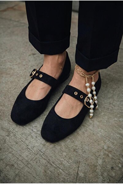 I Love Shoes Dexor Γυναικείες Μπαλαρίνες Μαύρο Σουέντ