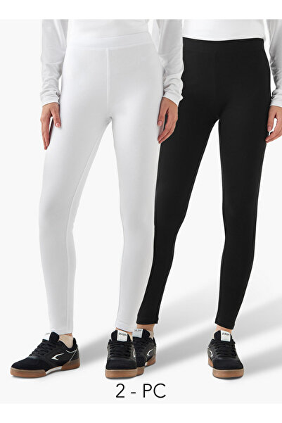 FAV Pack of 2 Elasticated Full Length Leggings