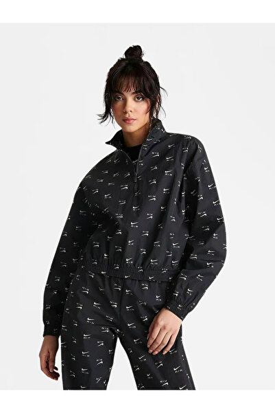 Nike Sportswear Air Allover Printed Mod Crop Woven Quarter-Zip Bol Kalıp Bask...
