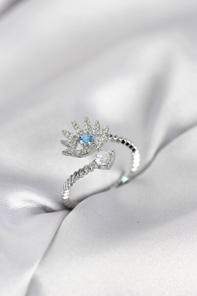 Clariss خاتم نسائي من حجر الزركون باللون الفضي