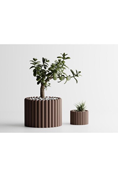 Sani Vază „Ancona BIG” 135 x 135 x H100mm - Maro închis mat