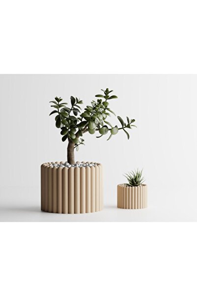 Sani Vase "Ancona SMALL" 110 x 110 x H80mm - Matte sand beige