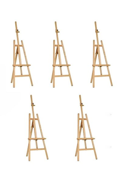 M SMART Set of 5, Wooden Folding Canvas Easel, Multi-Functional Art Stand, Be...