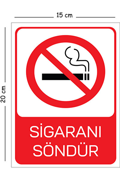 Mayeka Metal Sign "Extinguish Cigarettes" 15X20 cm Warning Occupational Safet...