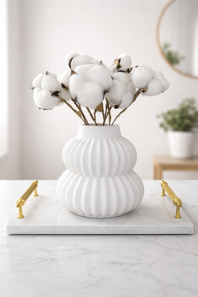 MeviDecor Modern Dekoratif Vazo 18x15 cm – Minimal Salon Masa Üstü Obje – Şık...