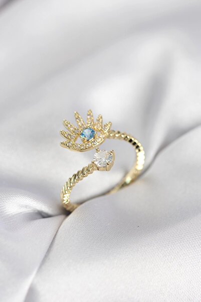 Clariss خاتم نسائي موديل جولد كولور مرصع بحجر الزركون