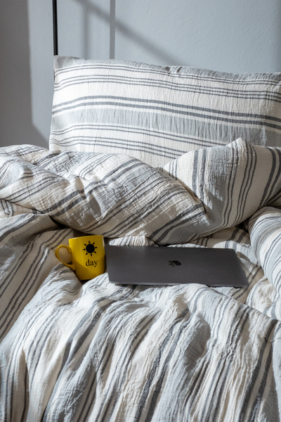 Befera Design Muslin 100% Cotton Double Washed Duvet Cover Set Non-Ironing Gr...