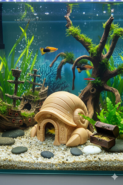 Mescolare Akvaryum Dekorasyonu Salyangoz Evi Mağara - Balık Saklanma Alanı Yu...