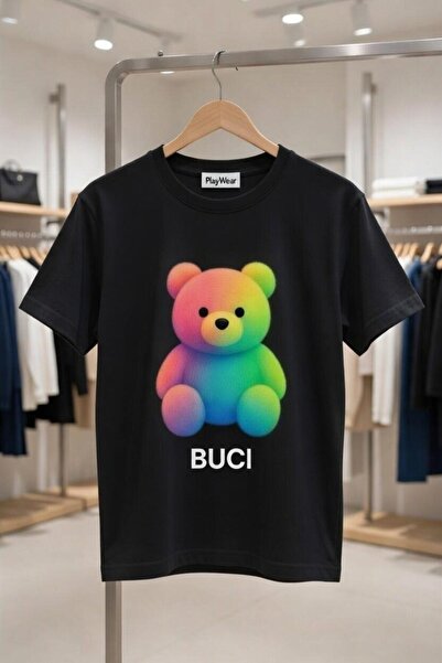 playwear تي شيرت مطبوع عليه شكل دب بوكسي مريح للجنسين