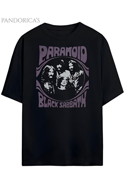 Grafftee Clothing Tricou unisex din bumbac cu design Black Sabbath al lui Pan...