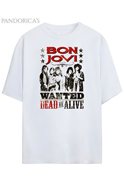 Grafftee Clothing Tricou unisex din bumbac cu design Bon Jovi Pandorica