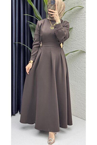 FIRSTESLEM Elegance Women's Dress with Pleats and Belt Buckle Detail