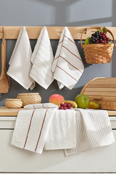 VELROBE Set of 6 30X50 cm Hand and Face Towels Kitchen Towels