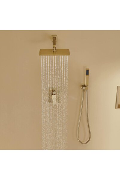 Almiftah Artiqua Rain Shower System 12 Inches Shower Combo Set Brushed Gold