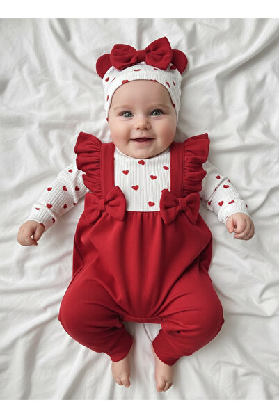 Panfilia 100% Cotton Baby Girl Long Sleeve Seasonal Jumpsuit with Hat