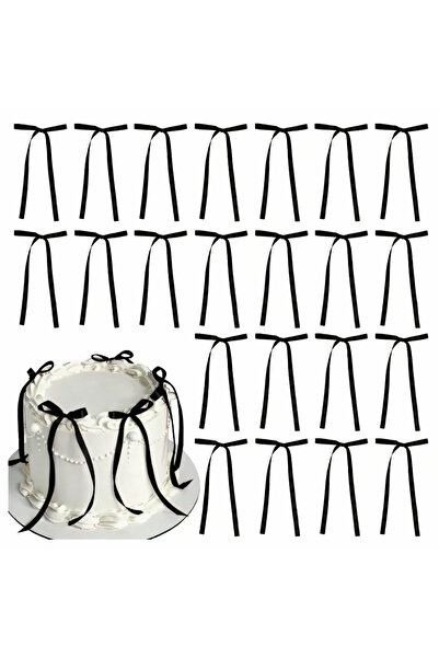 edalle 10 Adet Uzun Saten Hazır Fiyonk | Doğum Günü, Pasta Süsleme, Duvar, Ko...