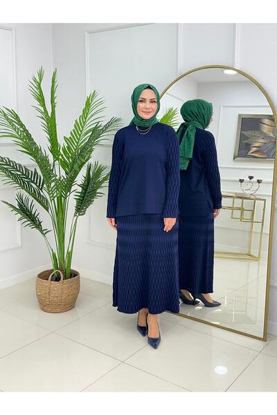 SELVENORA Aden Mercerized Hijab Suit Tunic Skirt Double Set – Standard Size (...