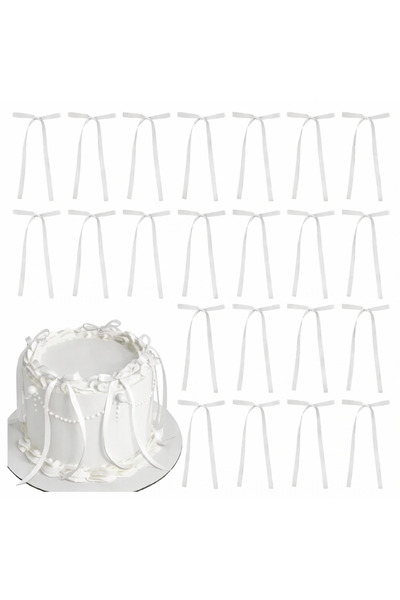 edalle 10 Adet Uzun Saten Hazır Fiyonk | Doğum Günü, Pasta Süsleme, Duvar, Ko...