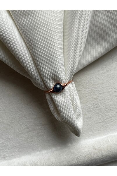 Pel Design Real Sapphire Stone Adjustable Wire Ring Handcrafted