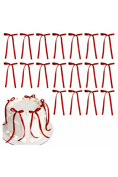 edalle 10 Adet Uzun Saten Hazır Fiyonk | Doğum Günü, Pasta Süsleme, Duvar, Ko...