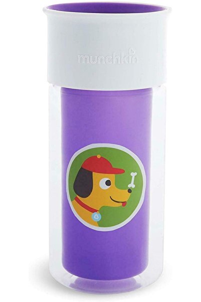 Munchkin Miracle 360° Insulated Sticker Sippy Cup 266ml Purple Spill-Proof To...