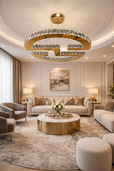 TREND 65LİK AURORA GOLD PRESTİGE KRİSTAL AVİZE