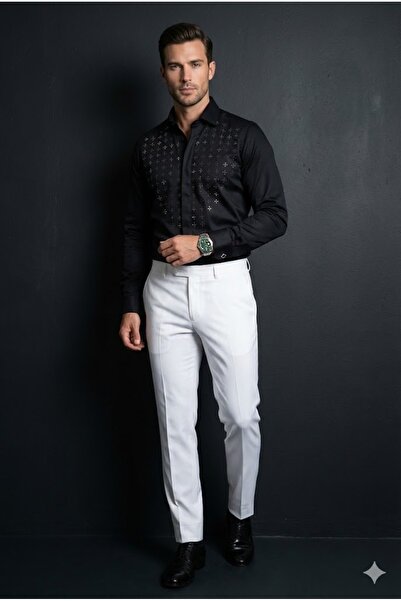 Plus Scorpion Elegant shirt with shiny decorative applications