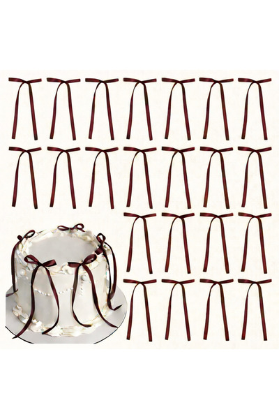 edalle 10 Adet Uzun Saten Hazır Fiyonk | Doğum Günü, Pasta Süsleme, Duvar, Ko...
