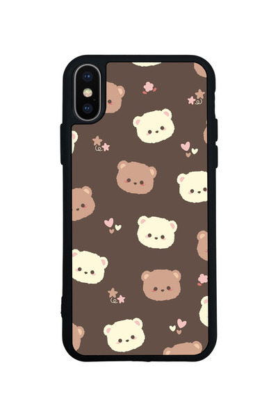 Aksel Kılıf متوافق مع iPhone X / XS، مطبوع، أسود غير لامع، سيليكون ناعم، واقي...