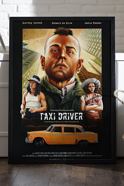 Duvarda Αφίσα Οδηγού Ταξί με Μαύρο Ξύλινο Πλαίσιο, Διακοσμητικός Πίνακας Τοίχ...