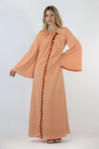 2TRENDY Orange jalabiya with wide sleeve details