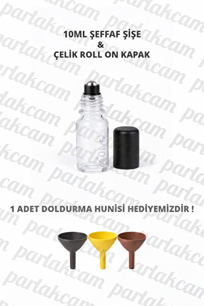 parlakcam 1Pc Glass Roll on Bottle 10ml Amber Clear Blue Green Glass Bottle w...