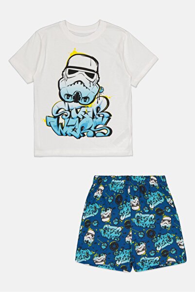 Star Wars Kids Boy 2 Pcs Graphic Print Pajama Top And Shorts Set, Multicolor