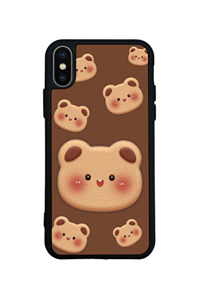 Aksel Kılıf متوافق مع iPhone X / XS، مطبوع، أسود غير لامع، سيليكون ناعم، واقي...