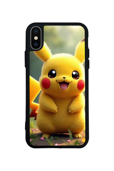 Aksel Kılıf متوافق مع iPhone X / XS، مطبوع، أسود غير لامع، سيليكون ناعم، واقي...