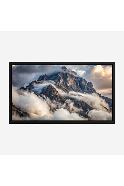 Tajridhome لوحة جبال - قمة جبلية - سحاب أبيض - هادئ - لوحات طبيعة - لوحات كانفاس