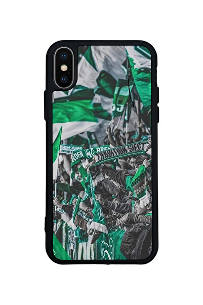 Aksel Kılıf متوافق مع iPhone X / XS، مطبوع، أسود غير لامع، سيليكون ناعم، واقي...