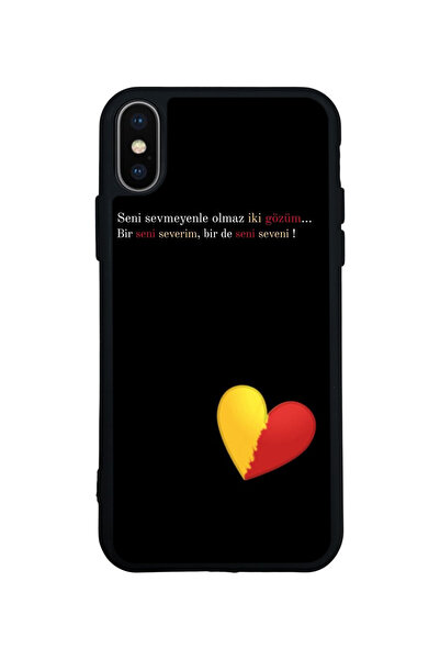 iPhone XS Max Uyumlu Baskılı, Mat Siyah,Yumuşak Silikon, Koruyucu,Şok Emici Kapak,Kılıf