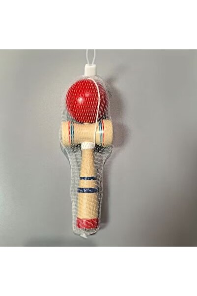 OEM Wooden Kendama, Multicolor Model, Red Ball, 18x7cm