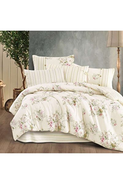 Alhabib bedding Single summer bedspread in cream and green Cotton with floral...
