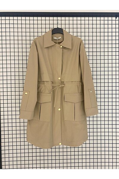 Armine TREND Belden Bağcıklı Ceket Kap Bej 26YT504