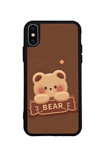 Aksel Kılıf متوافق مع iPhone X / XS، مطبوع، أسود غير لامع، سيليكون ناعم، واقي...