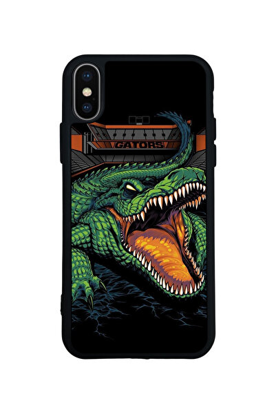 Aksel Kılıf متوافق مع iPhone X / XS، مطبوع، أسود غير لامع، سيليكون ناعم، واقي...