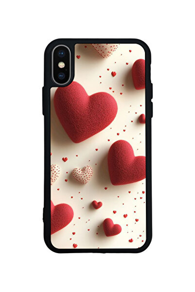 Aksel Kılıf غطاء متوافق مع iPhone XS Max، مطبوع، أسود غير لامع، سيليكون ناعم،...