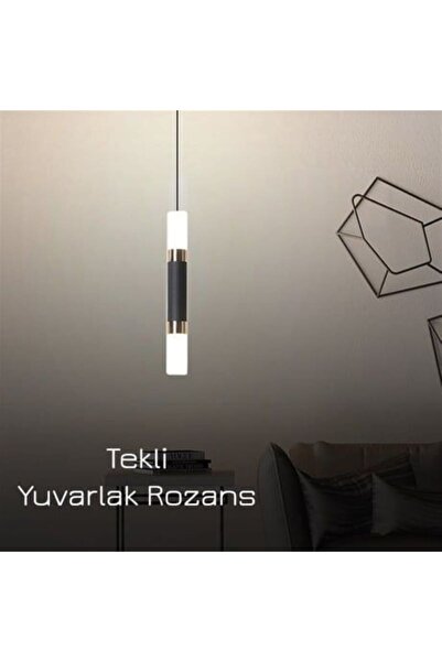 CASA LEGGERA Pipelight Tekli Yuvarlak Rozans Boru Sarkıt Siyah ,Yatakbaşı,Ban...